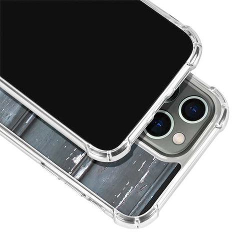 Chipped Blue Wood iPhone 14 Pro Clear Case